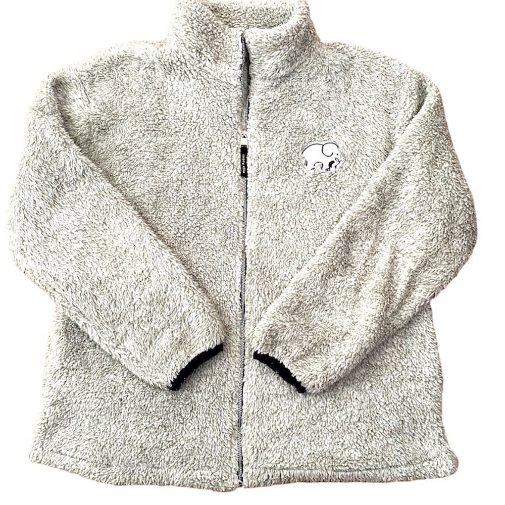 Ivory Ella Pale  Gray SherpaFleece Full Zip Small